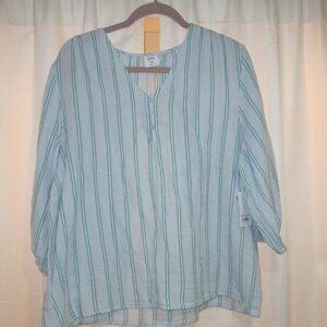 Lightweight Cotton striped light blue blouse